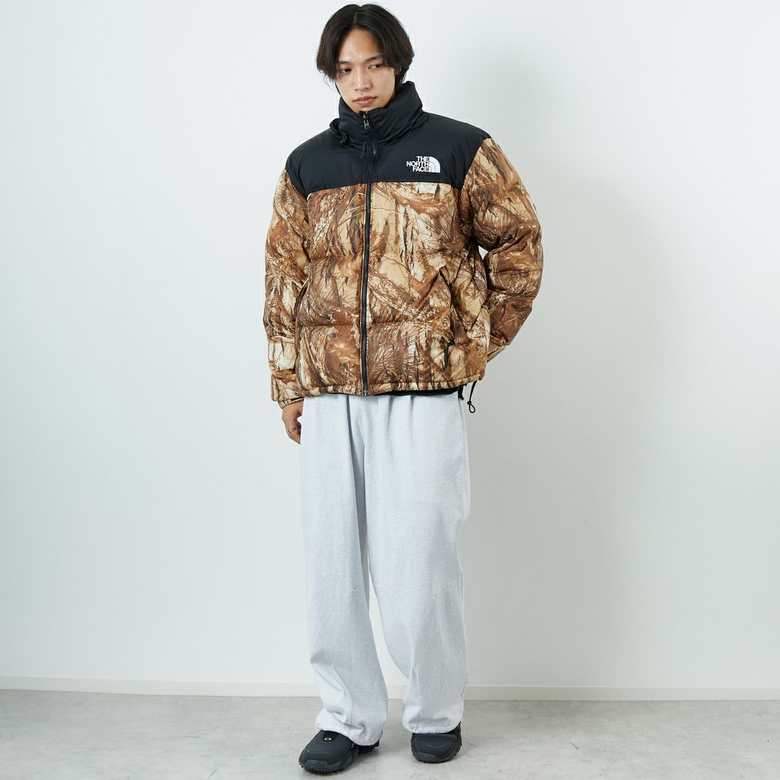 THE NORTH FACE [ザ ノースフェイス] ノベルティーヌプシジャケット [ND92556] FF &&モデル身長：179cm 着用サイズ：L&&
