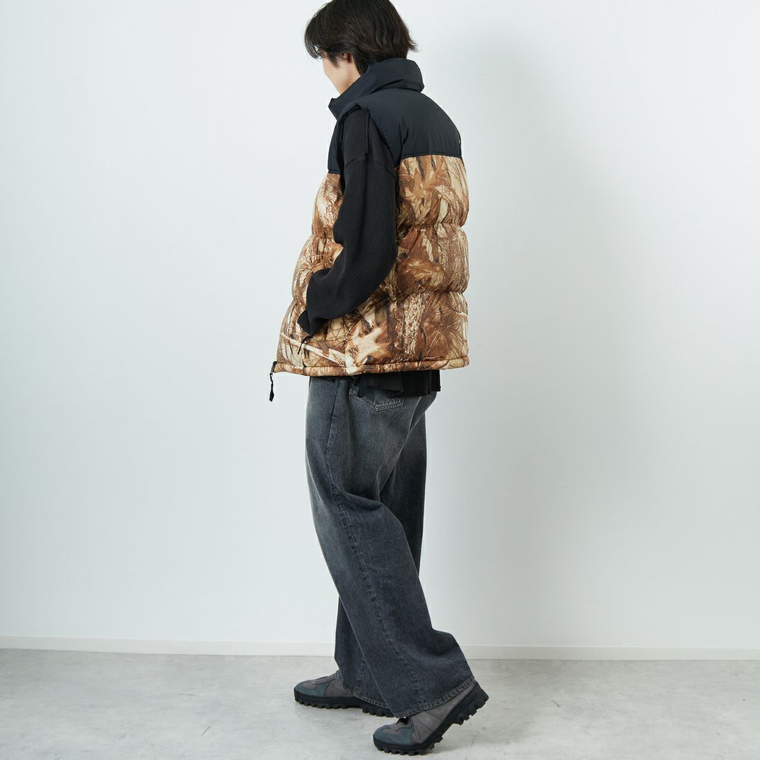 THE NORTH FACE [ザ ノースフェイス] ノベルティーヌプシベスト [ND92558] FF &&モデル身長：179cm 着用サイズ：L&&