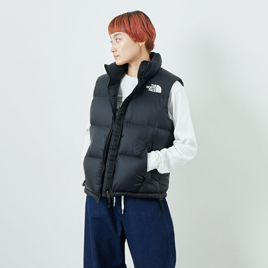 THE NORTH FACE [ザ ノースフェイス] ヌプシベスト [NDW92557] K &&モデル身長：160cm 着用サイズ：L&&