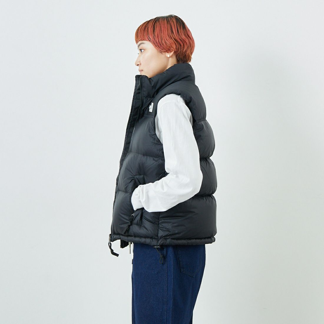THE NORTH FACE [ザ ノースフェイス] ヌプシベスト [NDW92557] K &&モデル身長：160cm 着用サイズ：L&&