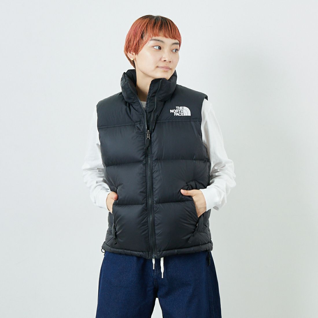THE NORTH FACE [ザ ノースフェイス] ヌプシベスト [NDW92557] K &&モデル身長：160cm 着用サイズ：L&&