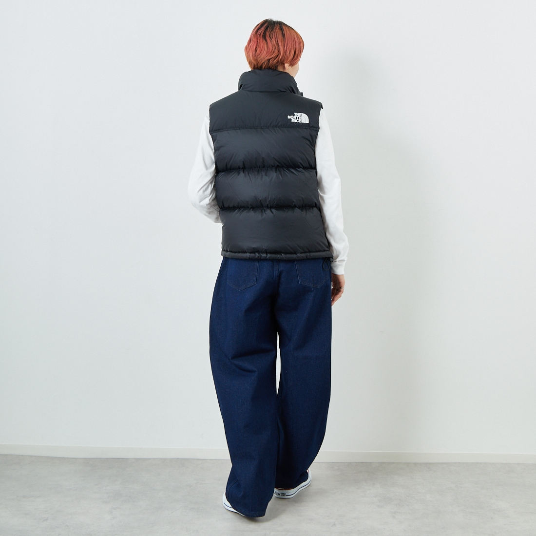 THE NORTH FACE [ザ ノースフェイス] ヌプシベスト [NDW92557] K &&モデル身長：160cm 着用サイズ：L&&