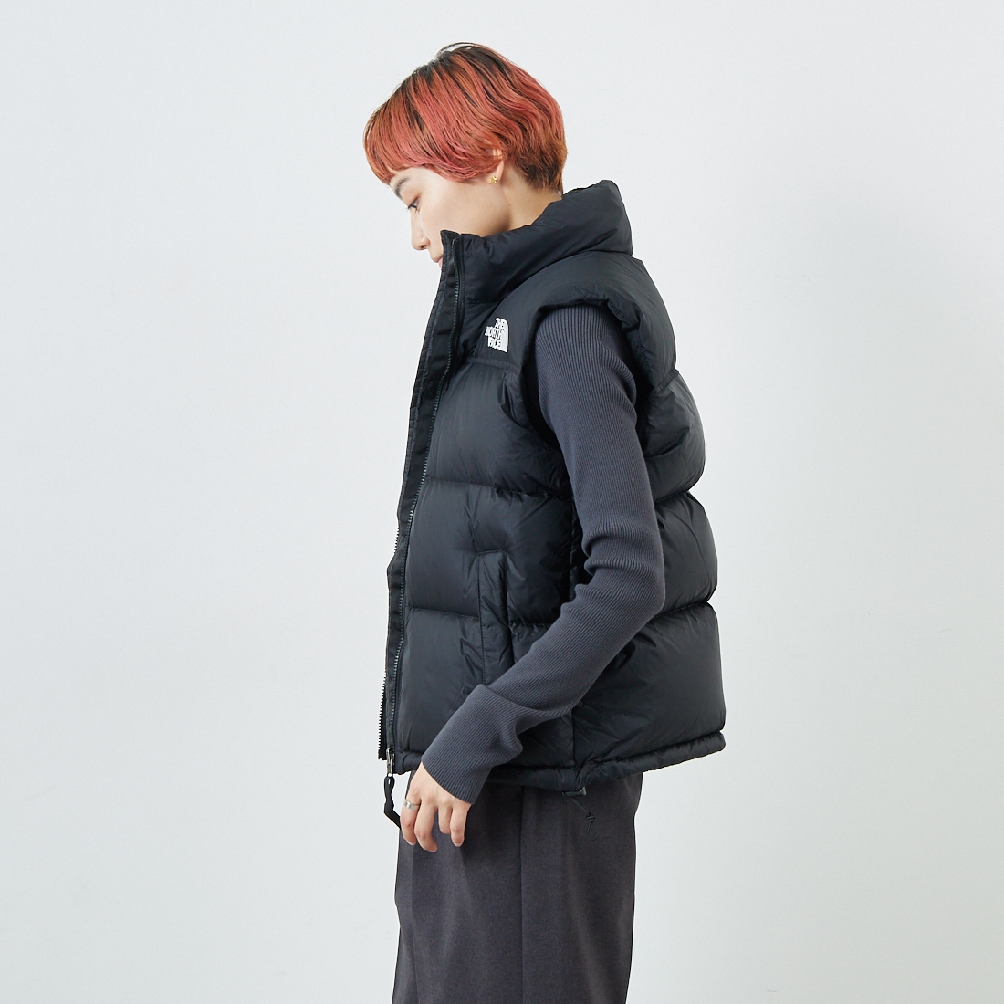 THE NORTH FACE [ザ ノースフェイス] ヌプシベスト [NDW92557] K &&モデル身長：160cm 着用サイズ：L&&