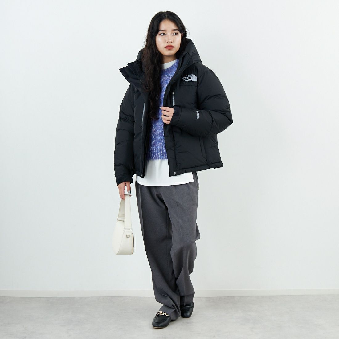 THE NORTH FACE [ザ ノースフェイス] ショートバルトロライトジャケット [NDW92551] K &&モデル身長：162cm 着用サイズ：L&&