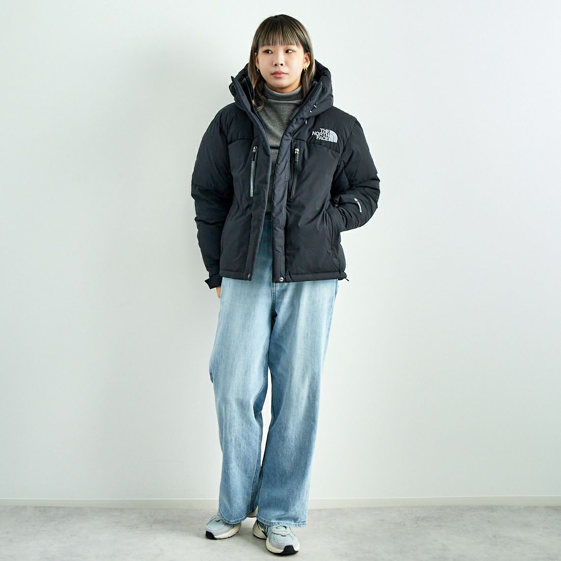 THE NORTH FACE [ザ ノースフェイス] ショートバルトロライトジャケット [NDW92551] K &&モデル身長：167cm 着用サイズ：L&&