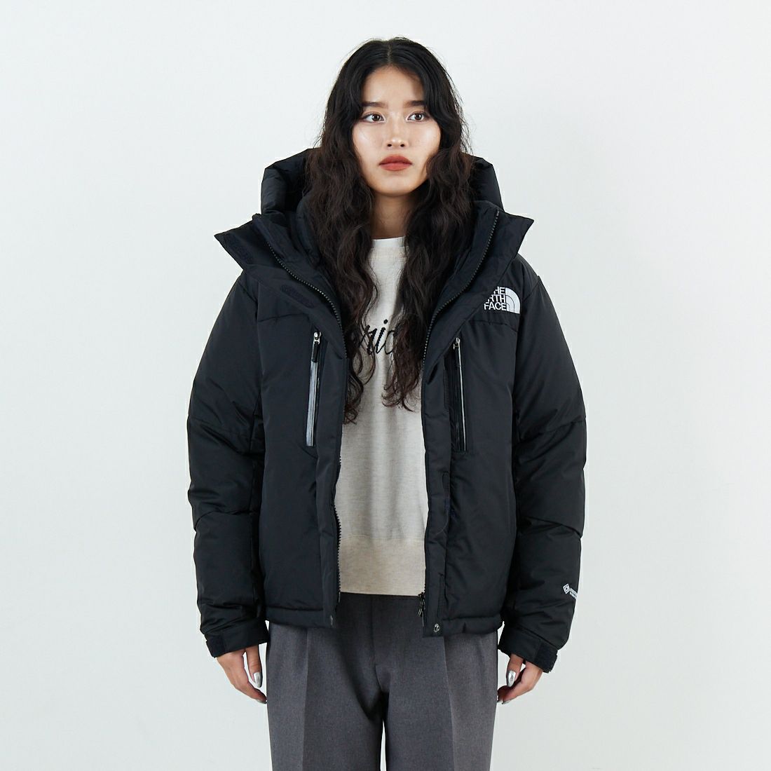 THE NORTH FACE [ザ ノースフェイス] ショートバルトロライトジャケット [NDW92551] K &&モデル身長：162cm 着用サイズ：L&&