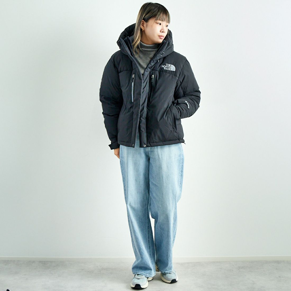 THE NORTH FACE [ザ ノースフェイス] ショートバルトロライトジャケット [NDW92551] K &&モデル身長：167cm 着用サイズ：L&&