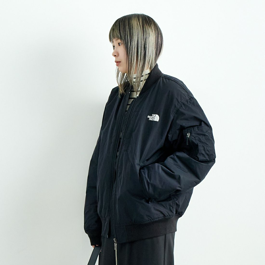 THE NORTH FACE [ザ ノースフェイス] インサレーションボンバージャケット [NY82552] K &&モデル身長：167cm 着用サイズ：S&&