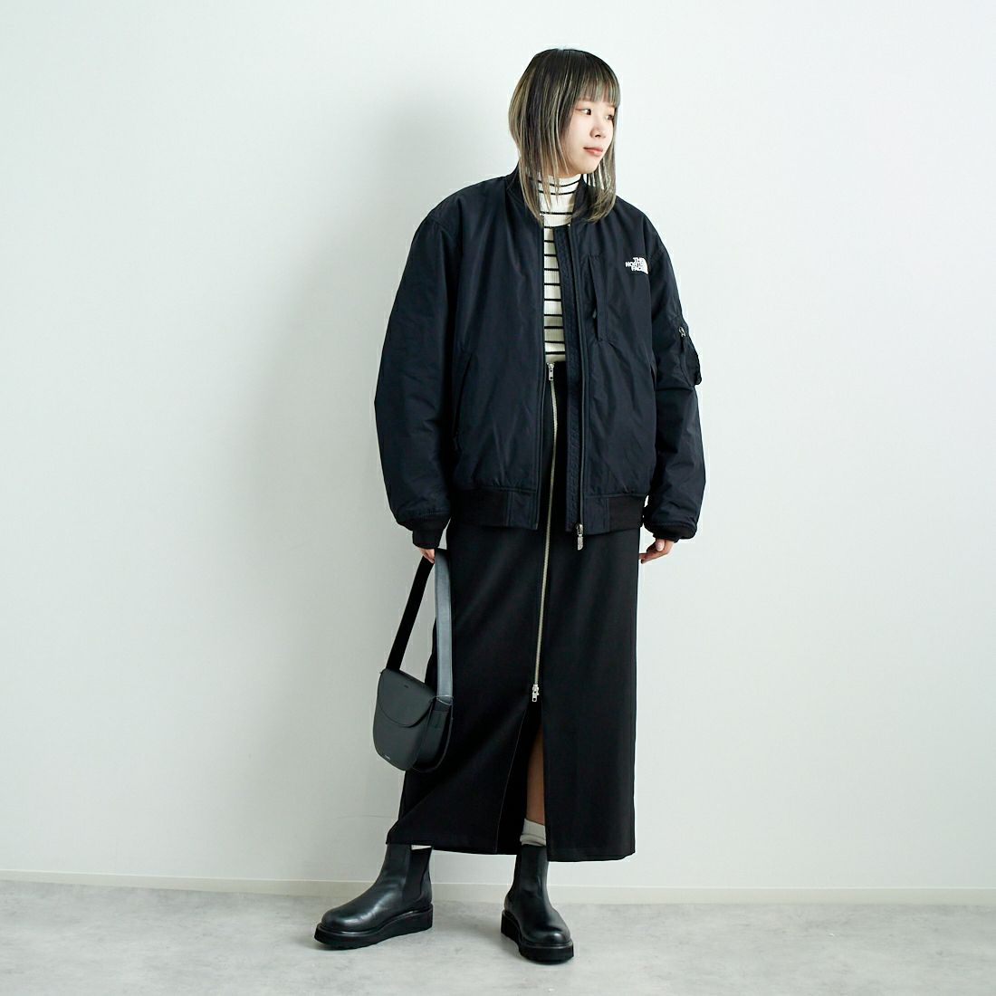 THE NORTH FACE [ザ ノースフェイス] インサレーションボンバージャケット [NY82552] K &&モデル身長：167cm 着用サイズ：S&&