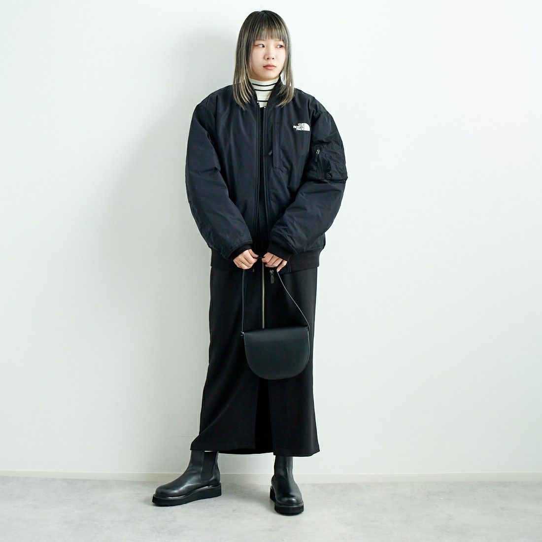 THE NORTH FACE [ザ ノースフェイス] インサレーションボンバージャケット [NY82552] K &&モデル身長：167cm 着用サイズ：S&&