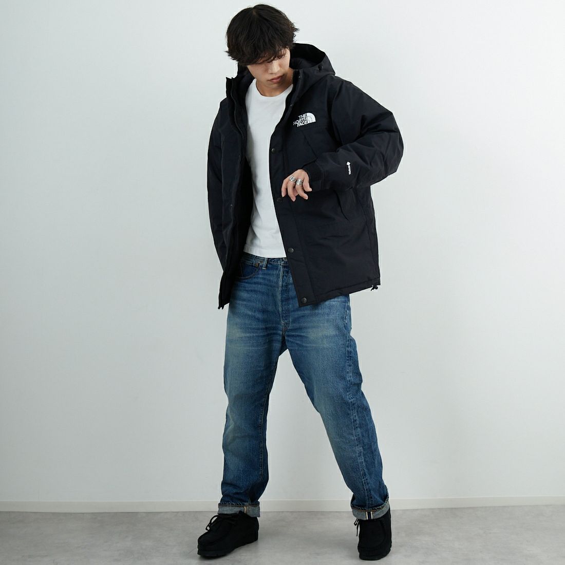 THE NORTH FACE [ザ ノースフェイス] マウンテンダウンジャケット [ND92549] K &&モデル身長：179cm 着用サイズ：L&&