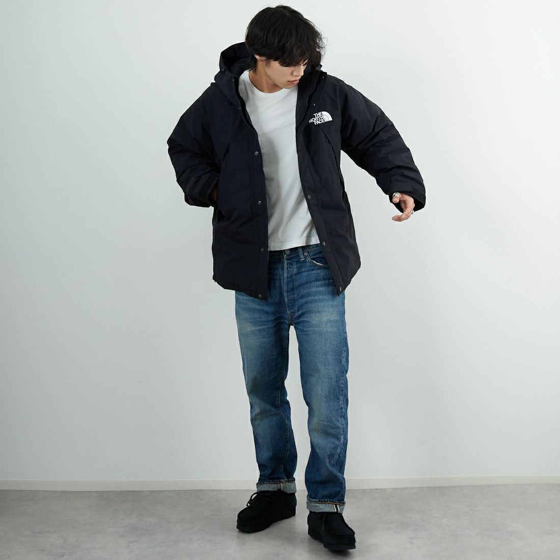 THE NORTH FACE [ザ ノースフェイス] マウンテンダウンジャケット [ND92549] K &&モデル身長：179cm 着用サイズ：L&&