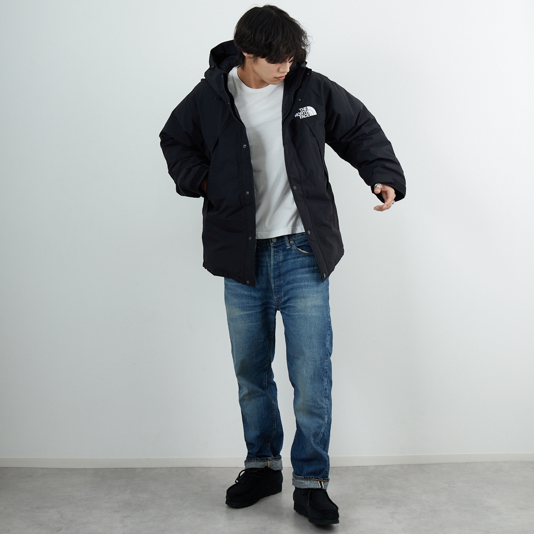 THE NORTH FACE [ザ ノースフェイス] マウンテンダウンジャケット [ND92549] K &&モデル身長：179cm 着用サイズ：L&&