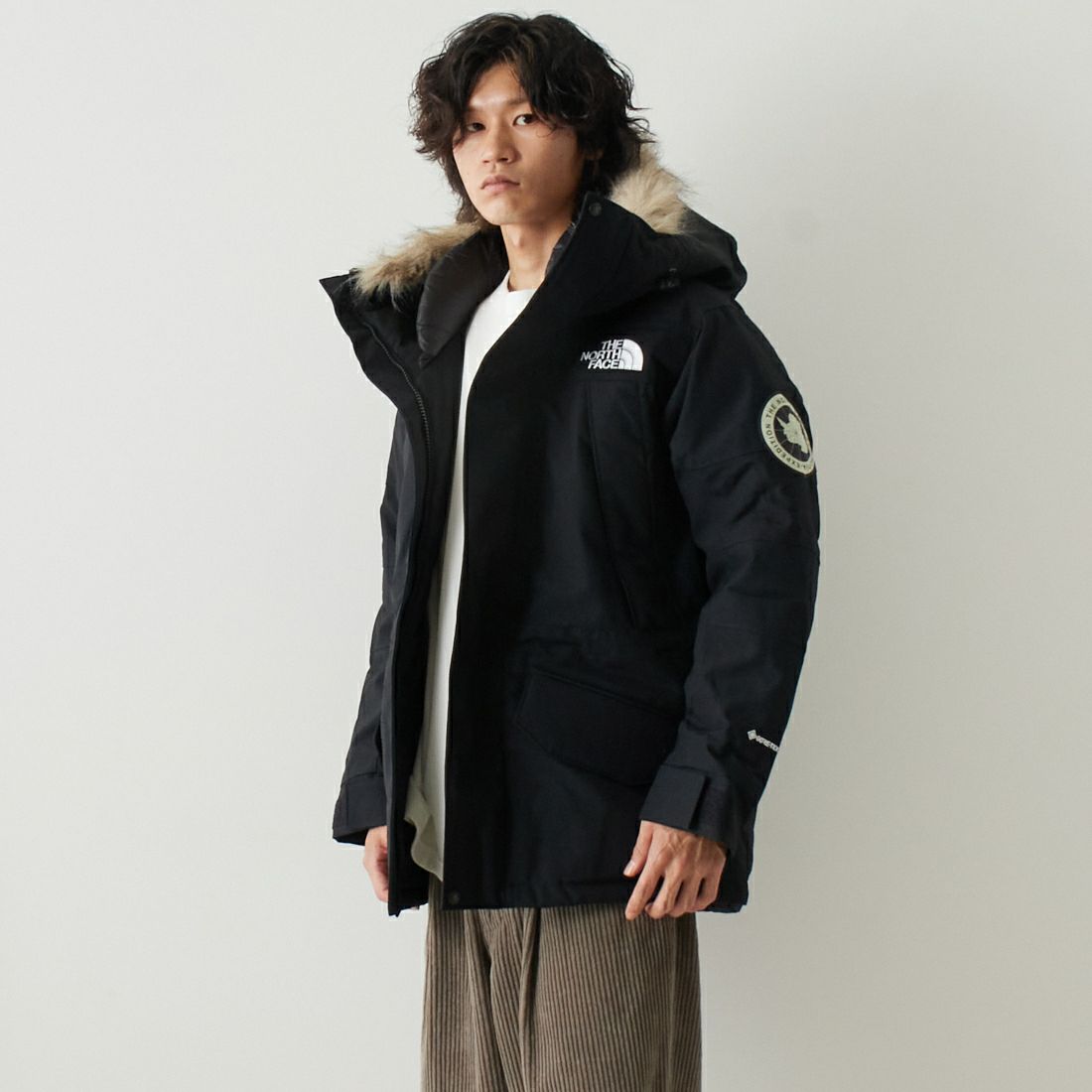 THE NORTH FACE [ザ ノースフェイス] アンタークティカパーカ [ND92546] K &&モデル身長：182cm 着用サイズ：M&&