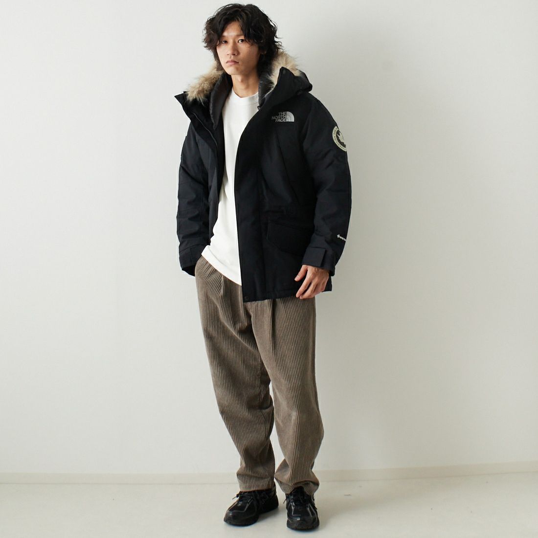THE NORTH FACE [ザ ノースフェイス] アンタークティカパーカ [ND92546] K &&モデル身長：182cm 着用サイズ：M&&