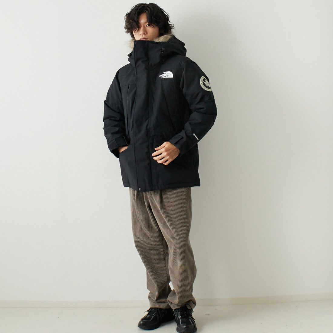 THE NORTH FACE [ザ ノースフェイス] アンタークティカパーカ [ND92546] K &&モデル身長：182cm 着用サイズ：M&&