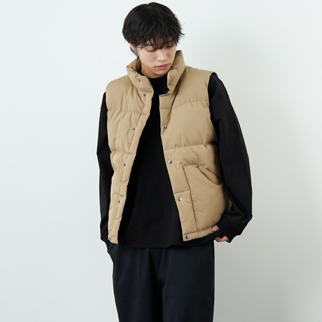 THE NORTH FACE [ザ ノースフェイス] キャンプシエラベスト [ND92530] CK &&モデル身長：179cm 着用サイズ：M&&