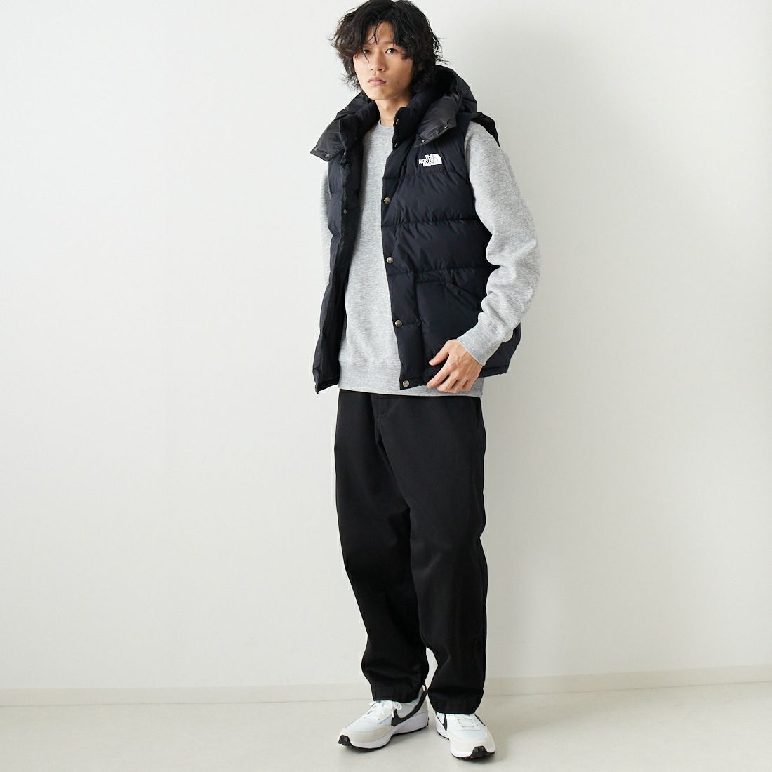 THE NORTH FACE [ザ ノースフェイス] キャンプシエラベスト [ND92530] K &&モデル身長：182cm 着用サイズ：L&&