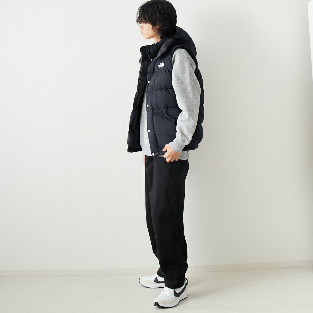 THE NORTH FACE [ザ ノースフェイス] キャンプシエラベスト [ND92530] K &&モデル身長：182cm 着用サイズ：L&&