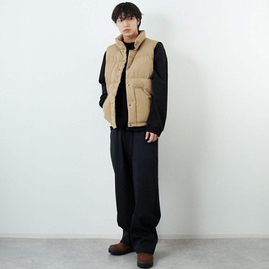 THE NORTH FACE [ザ ノースフェイス] キャンプシエラベスト [ND92530] CK &&モデル身長：179cm 着用サイズ：M&&