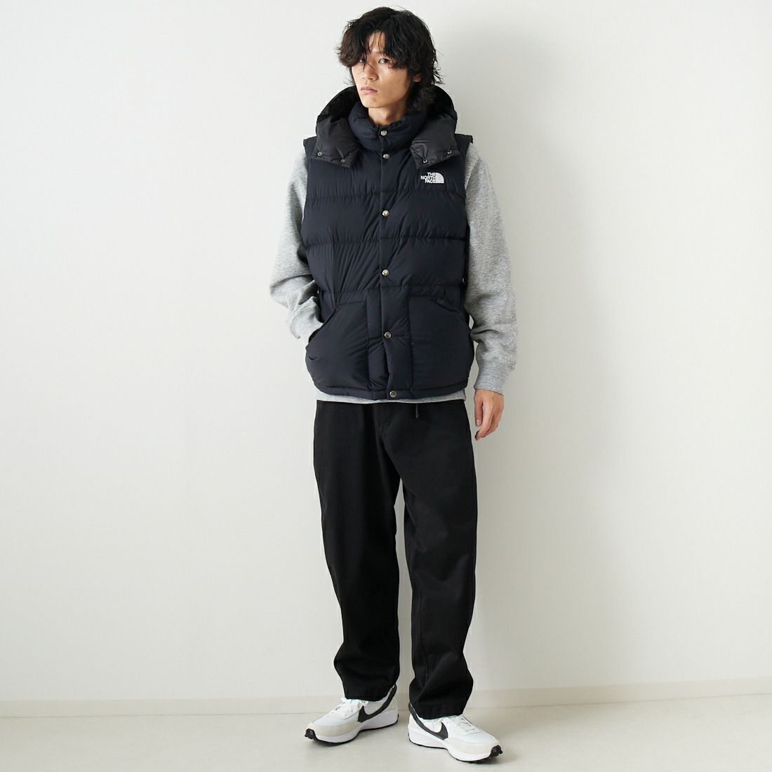 THE NORTH FACE [ザ ノースフェイス] キャンプシエラベスト [ND92530] K &&モデル身長：182cm 着用サイズ：L&&