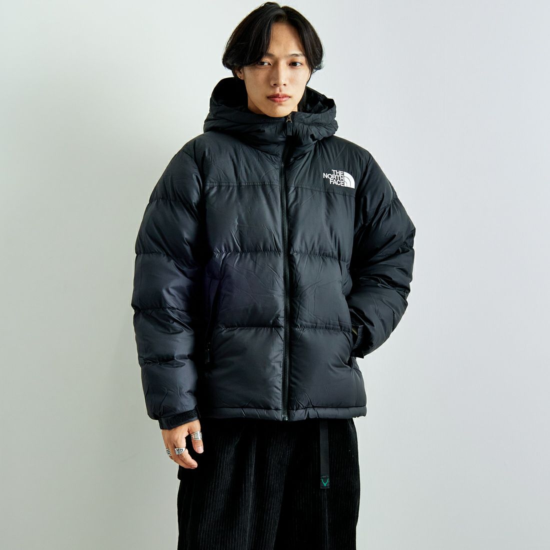 THE NORTH FACE [ザ ノースフェイス] ヌプシフーディ [ND92559] K &&モデル身長：179cm 着用サイズ：XL&&