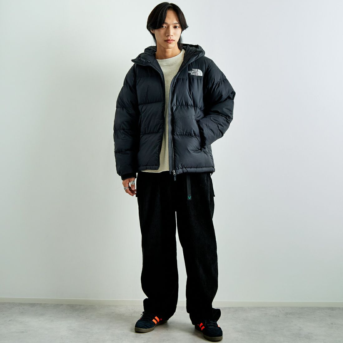 THE NORTH FACE [ザ ノースフェイス] ヌプシフーディ [ND92559] K &&モデル身長：179cm 着用サイズ：XL&&