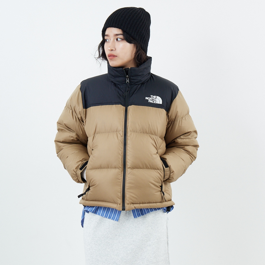 THE NORTH FACE [ザ ノースフェイス] ショートヌプシジャケット [NDW92555] CK &&モデル身長：162cm 着用サイズ：L&&