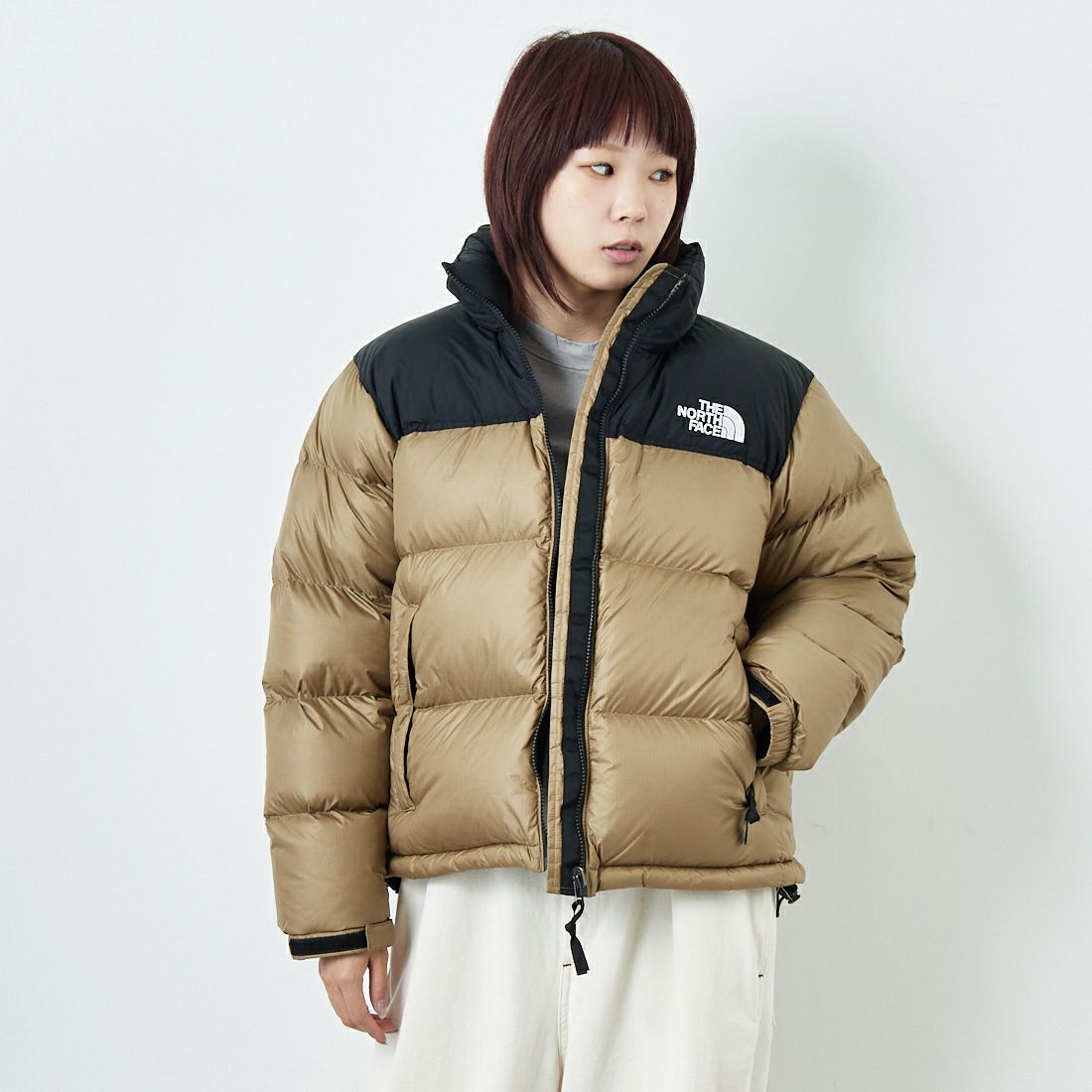 THE NORTH FACE [ザ ノースフェイス] ショートヌプシジャケット [NDW92555] CK &&モデル身長：167cm 着用サイズ：L&&