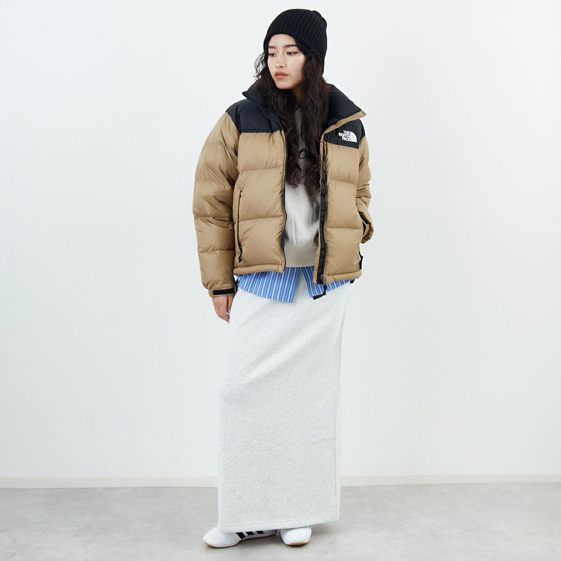 THE NORTH FACE [ザ ノースフェイス] ショートヌプシジャケット [NDW92555] CK &&モデル身長：162cm 着用サイズ：L&&