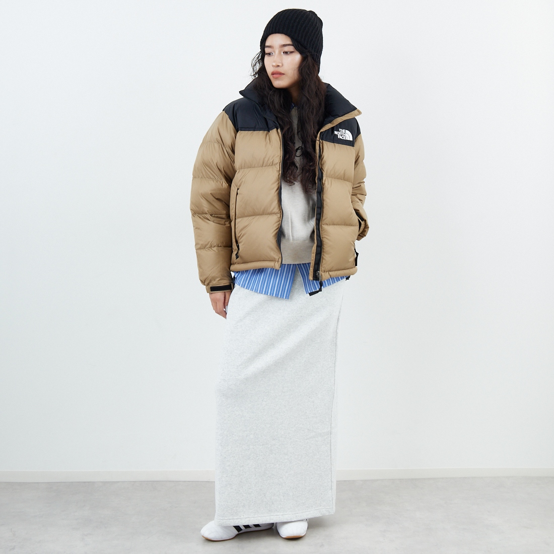 THE NORTH FACE [ザ ノースフェイス] ショートヌプシジャケット [NDW92555] CK &&モデル身長：162cm 着用サイズ：L&&