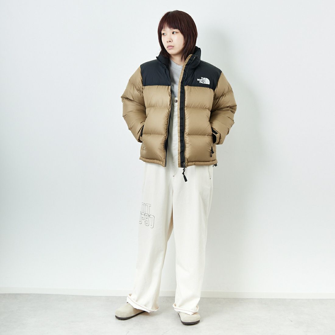 THE NORTH FACE [ザ ノースフェイス] ショートヌプシジャケット [NDW92555] CK &&モデル身長：167cm 着用サイズ：L&&