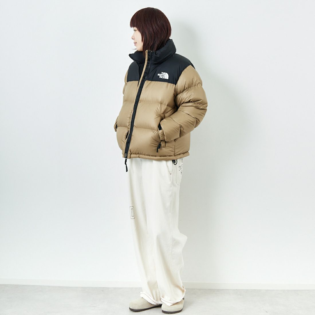 THE NORTH FACE [ザ ノースフェイス] ショートヌプシジャケット [NDW92555] CK &&モデル身長：167cm 着用サイズ：L&&
