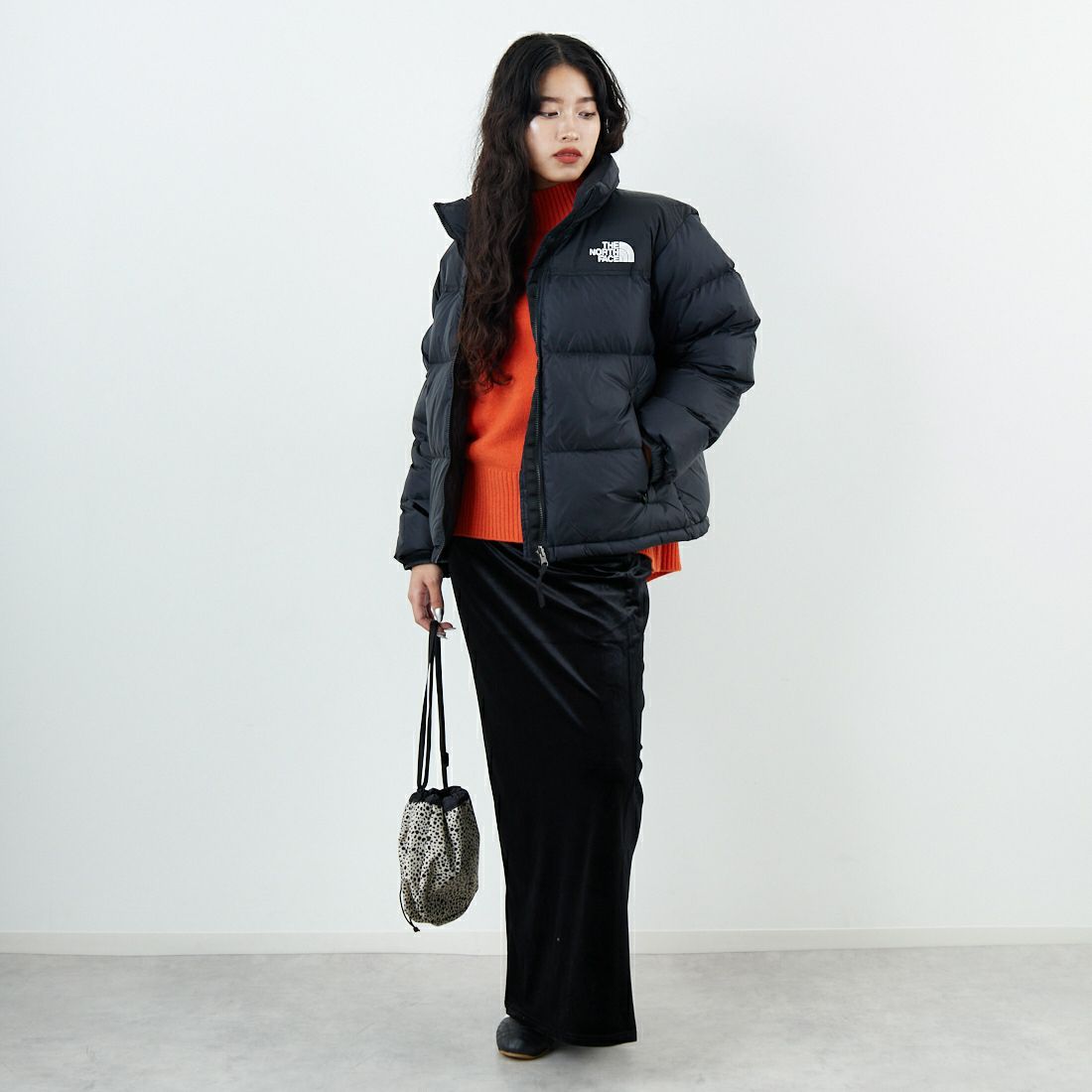 THE NORTH FACE [ザ ノースフェイス] ショートヌプシジャケット [NDW92555] K &&モデル身長：162cm 着用サイズ：XL&&