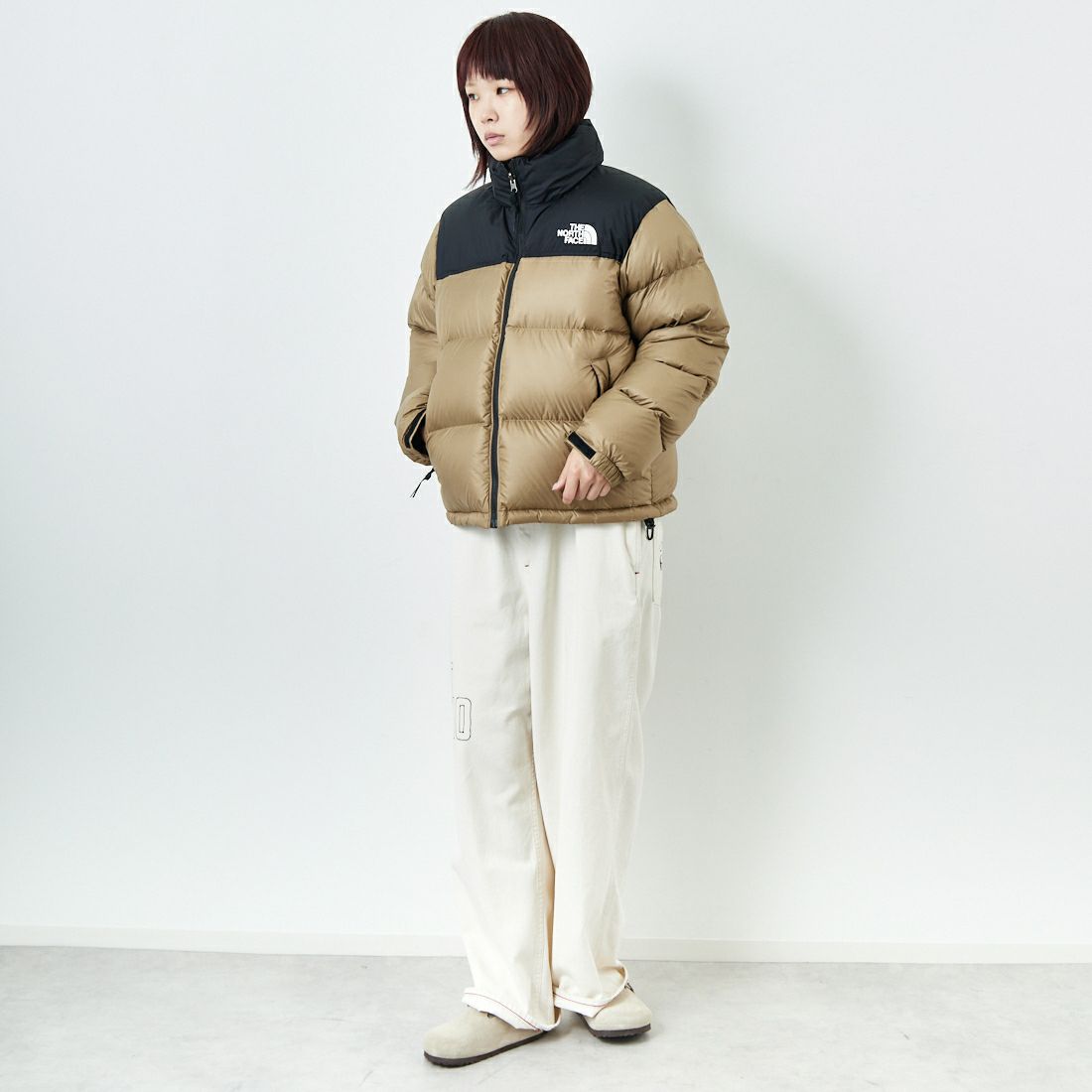 THE NORTH FACE [ザ ノースフェイス] ショートヌプシジャケット [NDW92555] CK &&モデル身長：167cm 着用サイズ：L&&