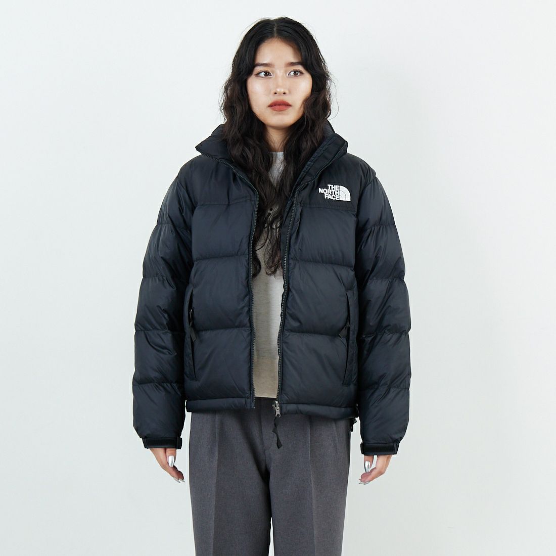 THE NORTH FACE [ザ ノースフェイス] ショートヌプシジャケット [NDW92555] K &&モデル身長：162cm 着用サイズ：L&&