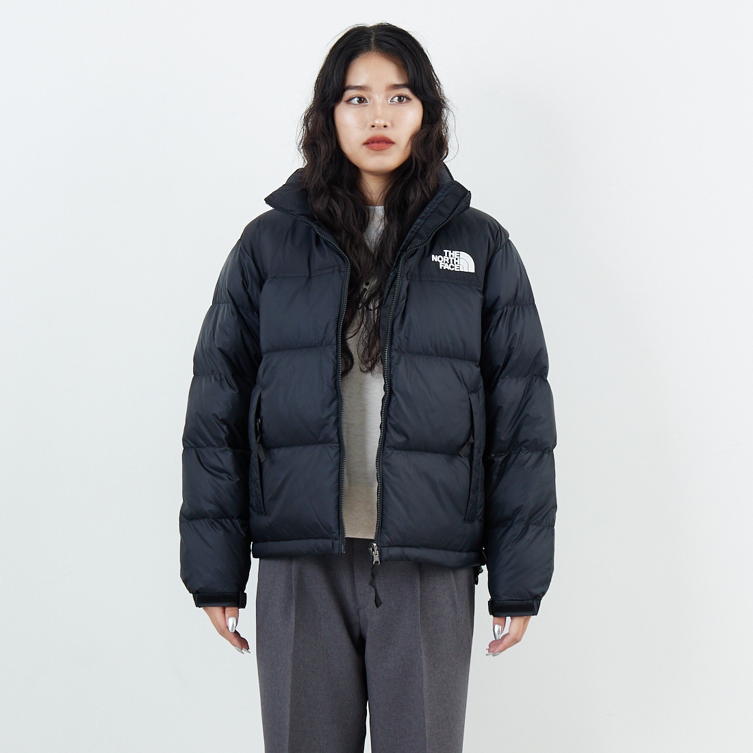 THE NORTH FACE [ザ ノースフェイス] ショートヌプシジャケット [NDW92555] K &&モデル身長：162cm 着用サイズ：L&&