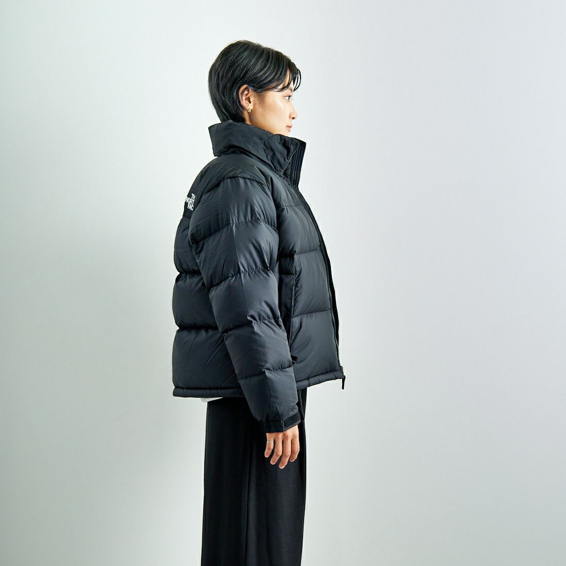 THE NORTH FACE [ザ ノースフェイス] ショートヌプシジャケット [NDW92555] K &&モデル身長：160cm 着用サイズ：XL&&