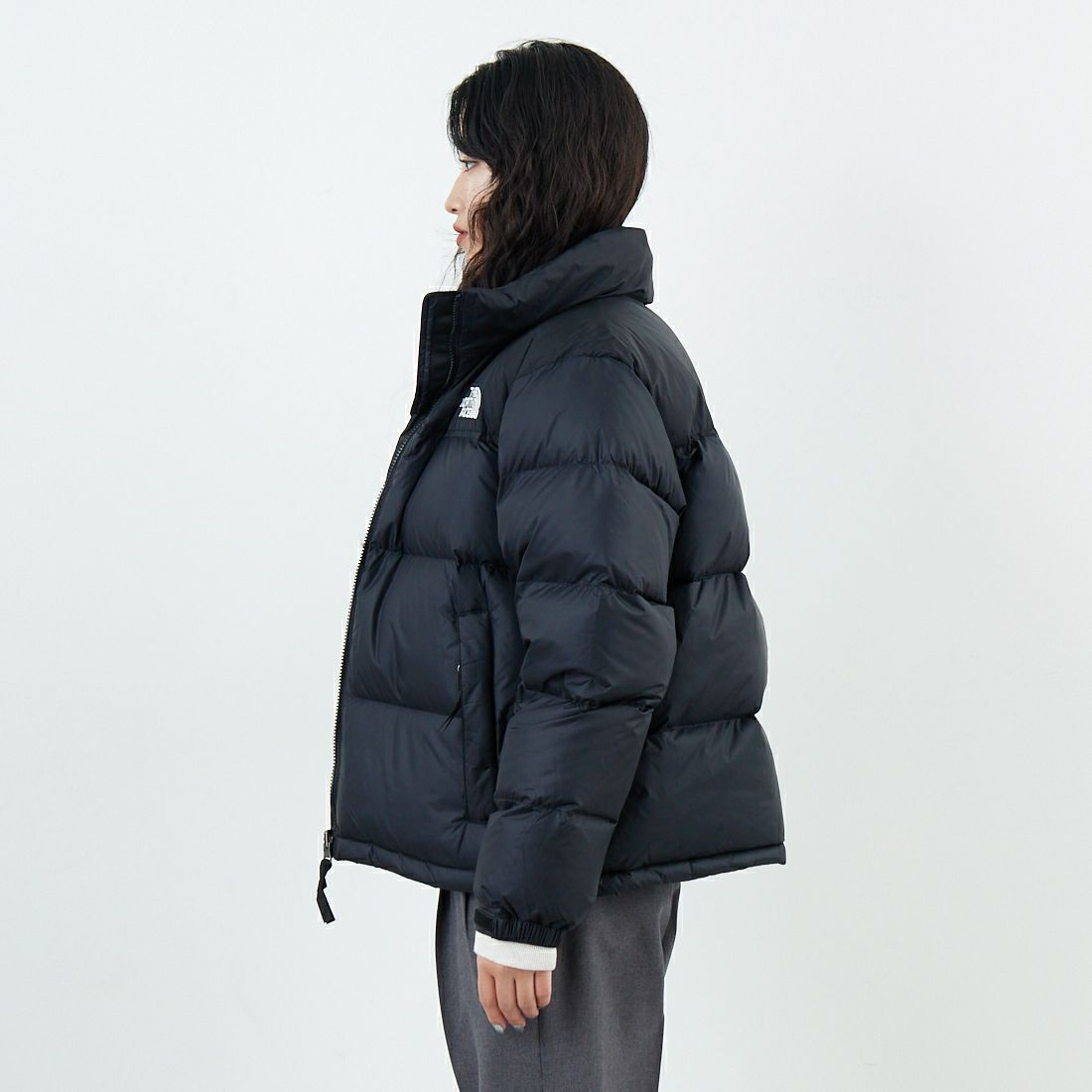 THE NORTH FACE [ザ ノースフェイス] ショートヌプシジャケット [NDW92555] K &&モデル身長：162cm 着用サイズ：XL&&