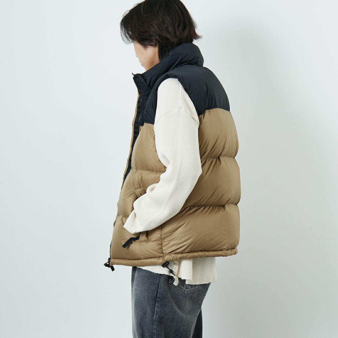 THE NORTH FACE [ザ ノースフェイス] ヌプシベスト [ND92557] CK &&モデル身長：179cm 着用サイズ：L&&