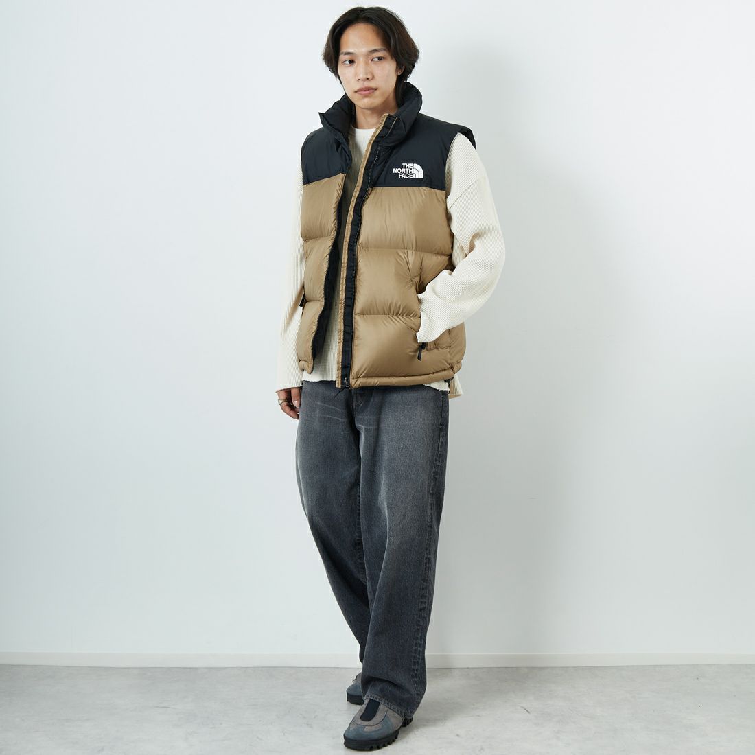 THE NORTH FACE [ザ ノースフェイス] ヌプシベスト [ND92557] CK &&モデル身長：179cm 着用サイズ：L&&