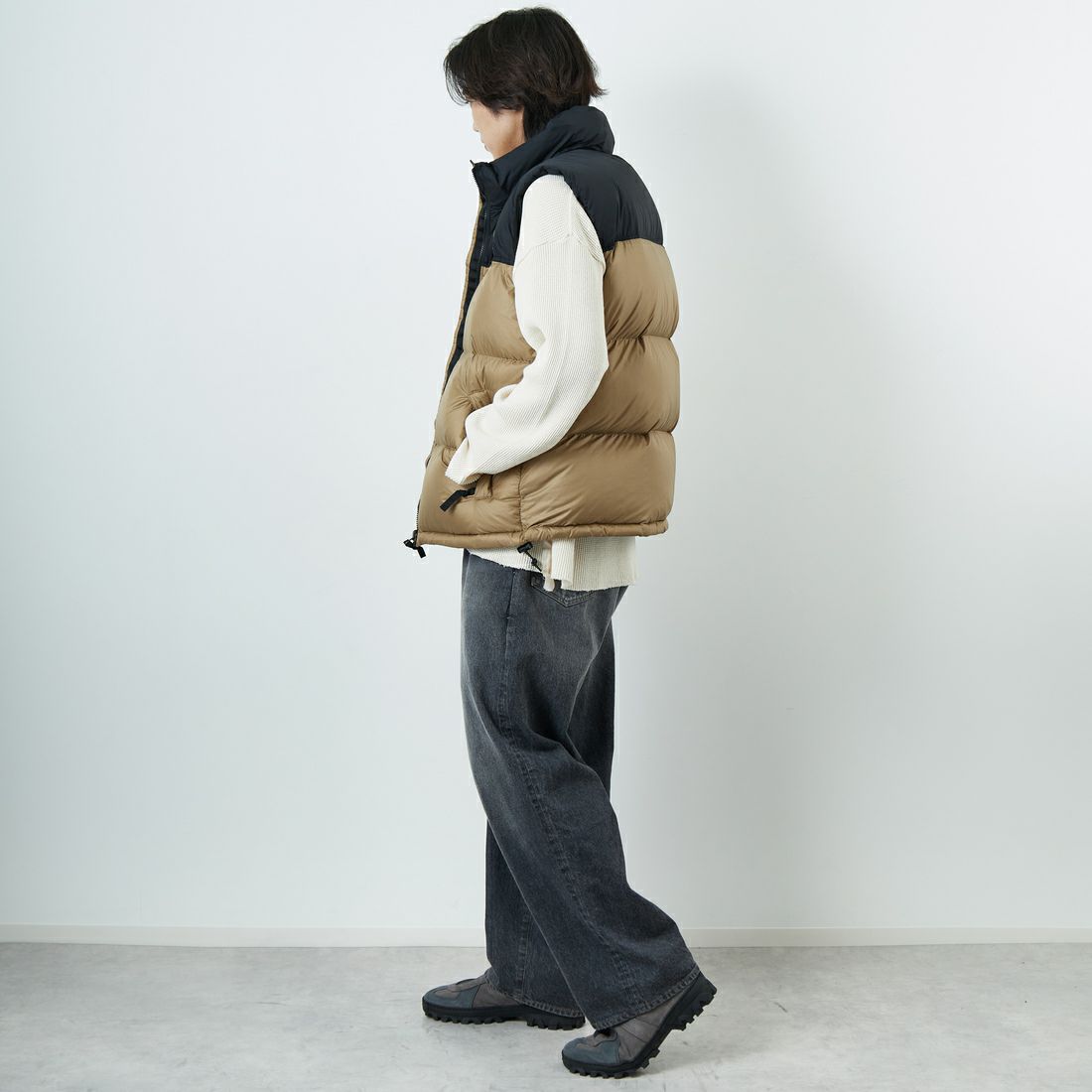 THE NORTH FACE [ザ ノースフェイス] ヌプシベスト [ND92557] CK &&モデル身長：179cm 着用サイズ：L&&