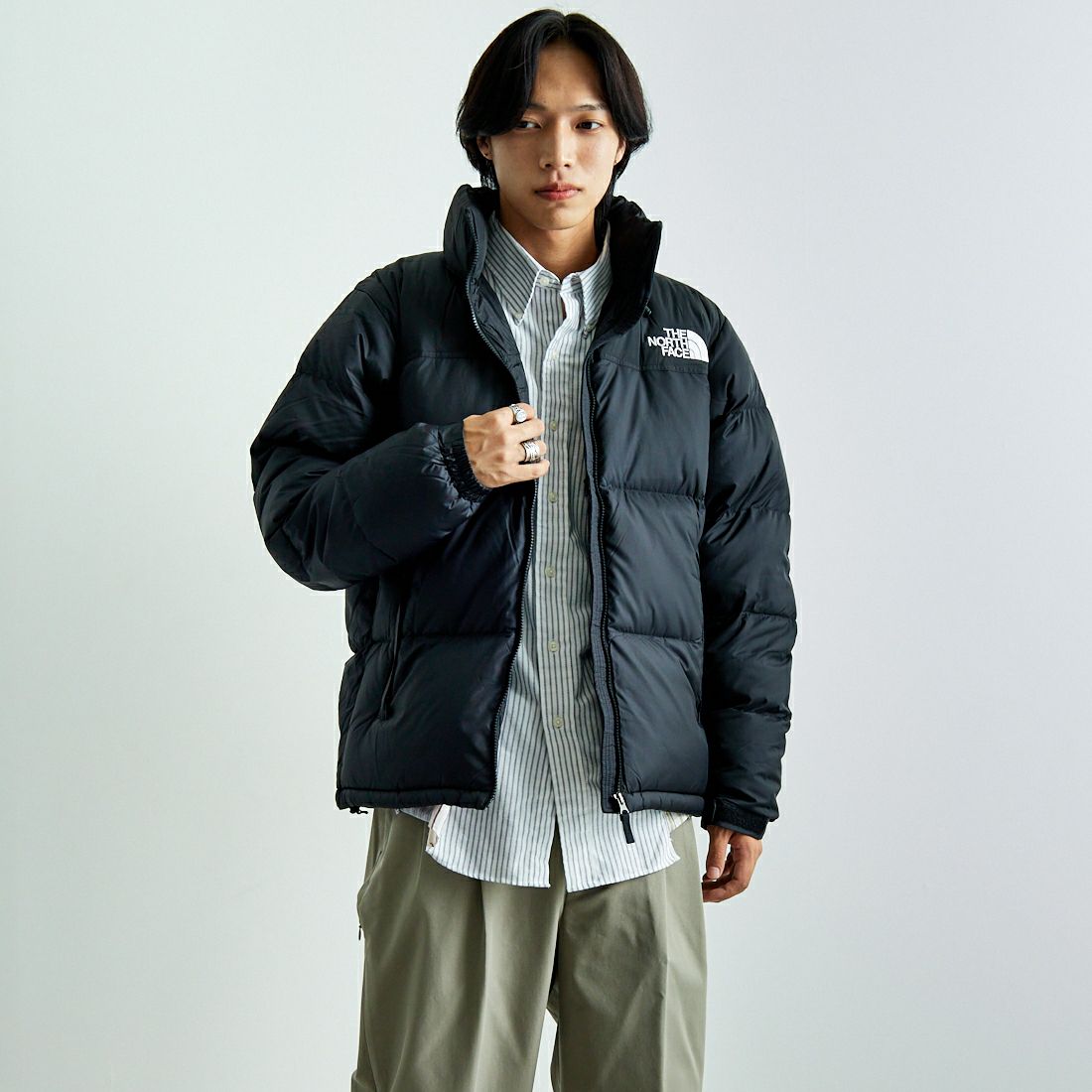 THE NORTH FACE [ザ ノースフェイス] ヌプシジャケット [ND92555] K &&モデル身長：179cm 着用サイズ：L&&