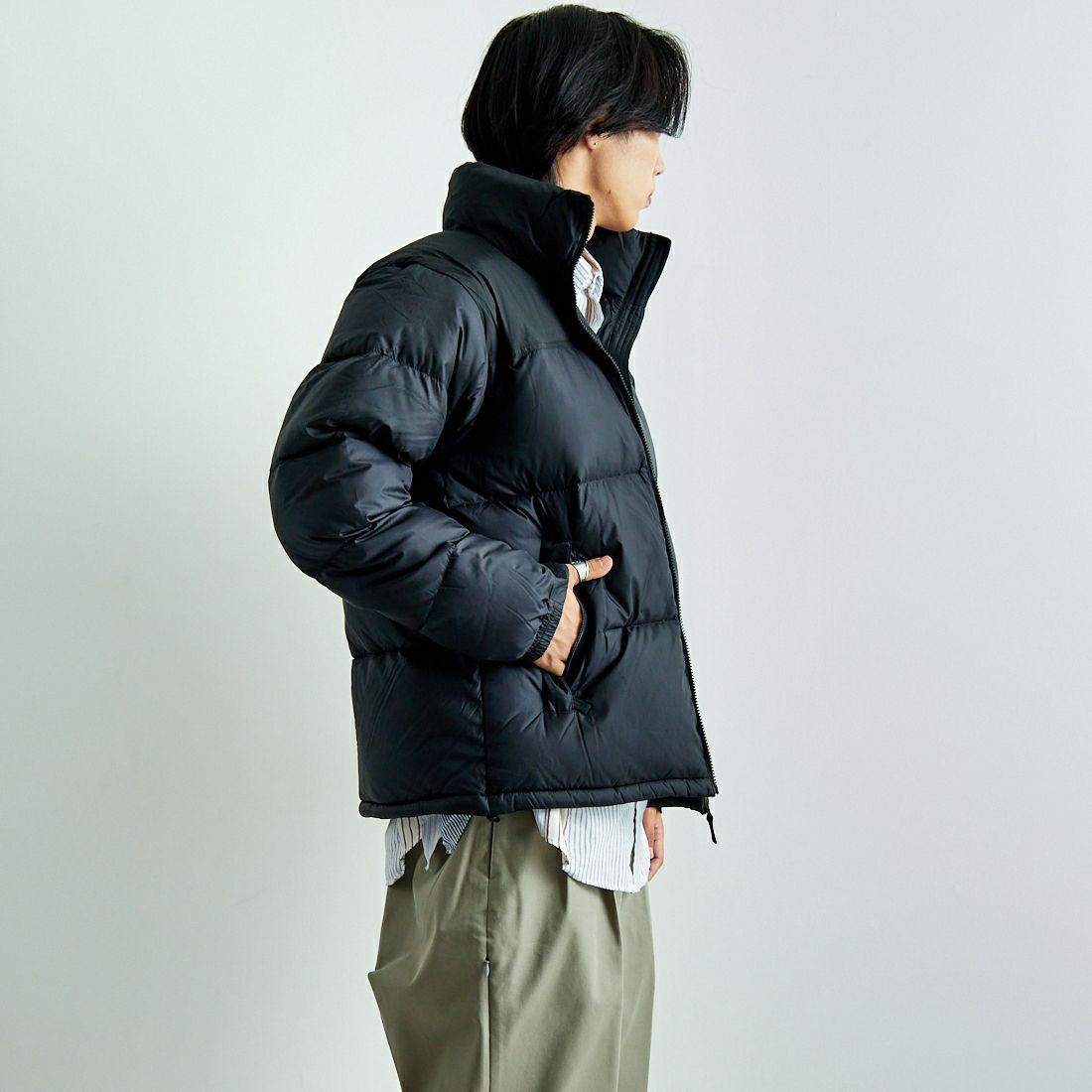 THE NORTH FACE [ザ ノースフェイス] ヌプシジャケット [ND92555] K &&モデル身長：179cm 着用サイズ：L&&