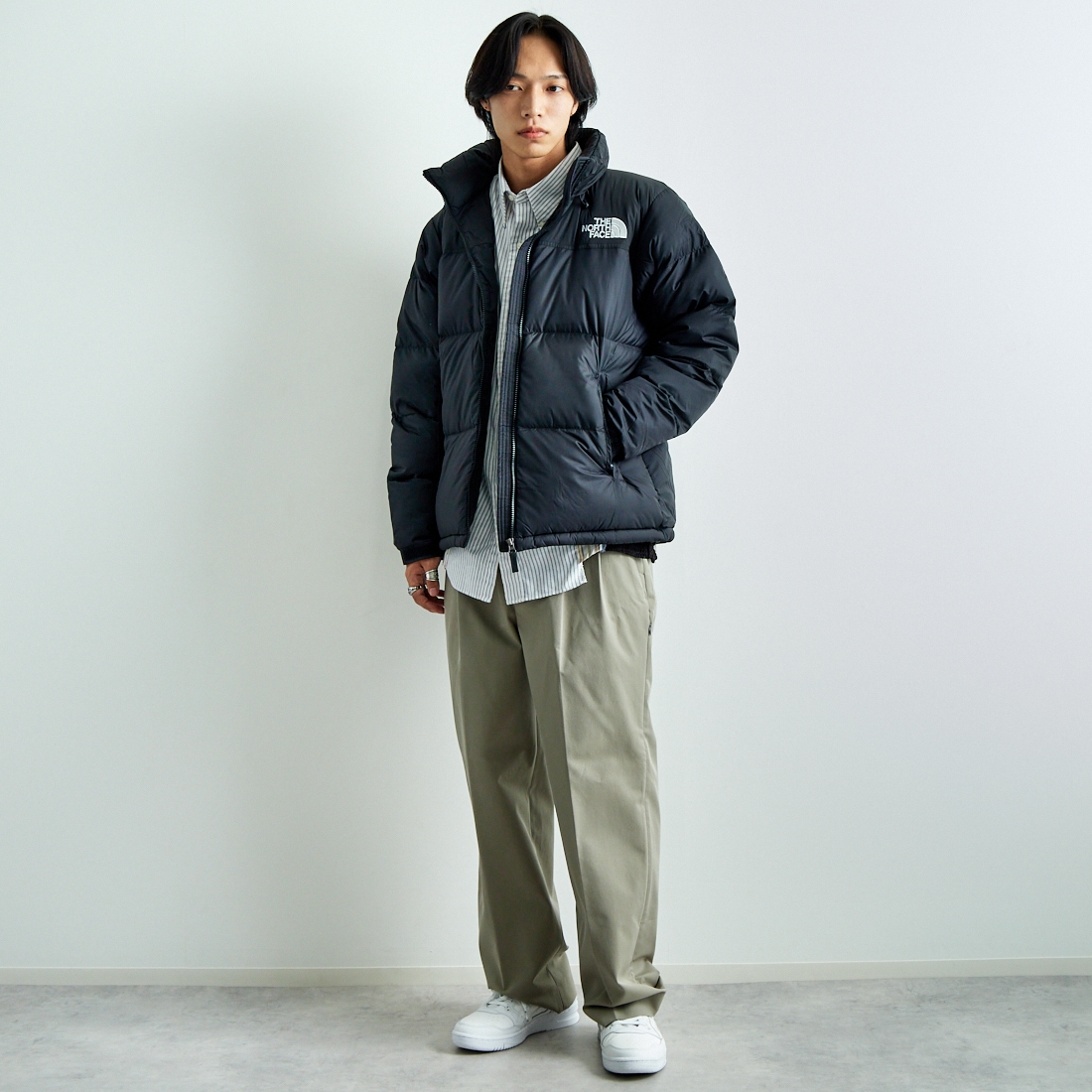 THE NORTH FACE [ザ ノースフェイス] ヌプシジャケット [ND92555] K &&モデル身長：179cm 着用サイズ：L&&