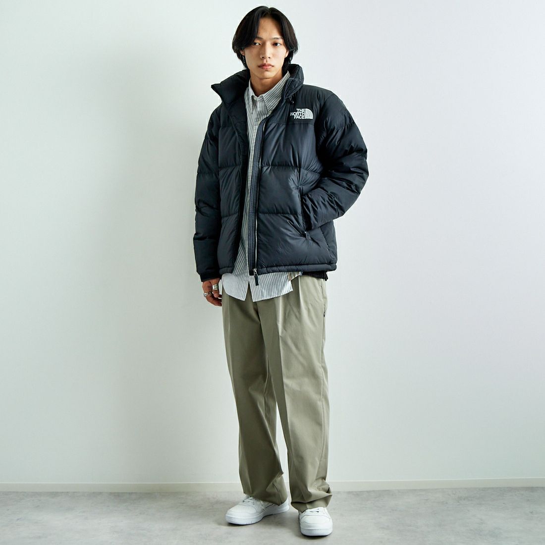 THE NORTH FACE [ザ ノースフェイス] ヌプシジャケット [ND92555] K &&モデル身長：179cm 着用サイズ：L&&