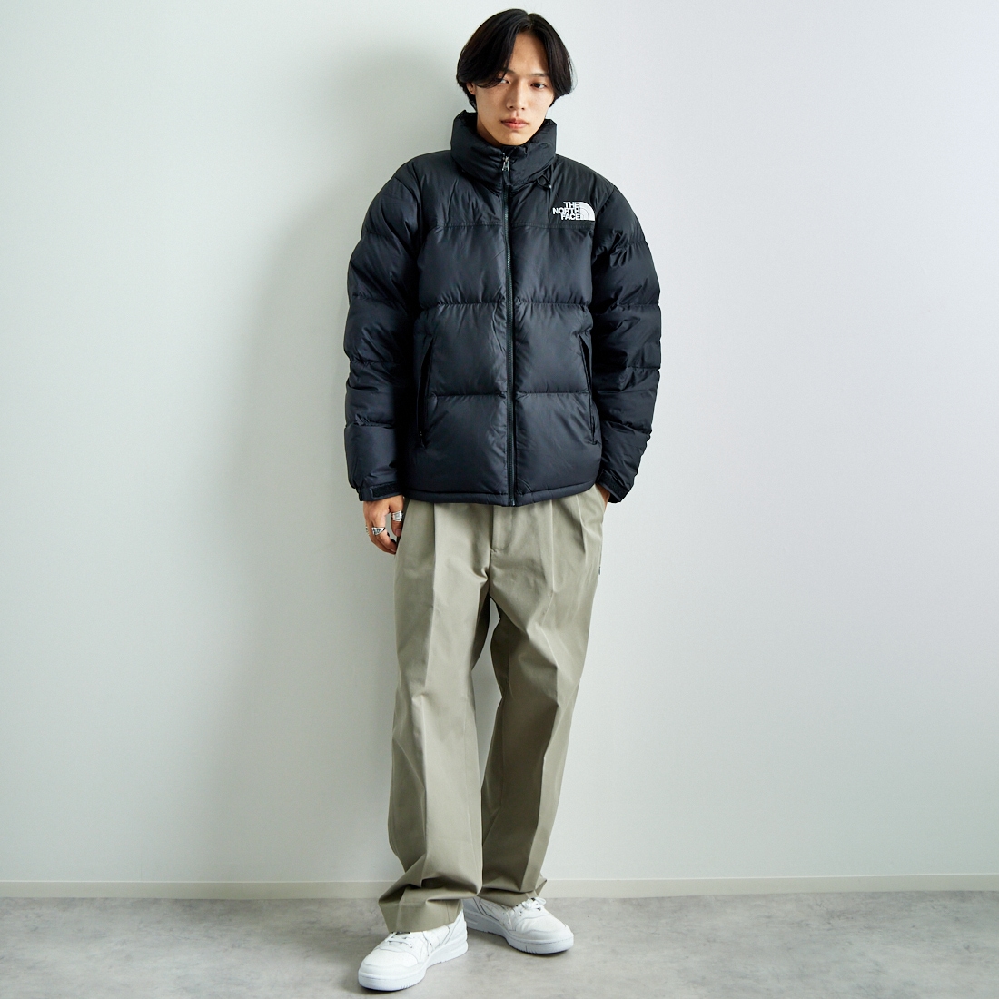 THE NORTH FACE [ザ ノースフェイス] ヌプシジャケット [ND92555] K &&モデル身長：179cm 着用サイズ：L&&