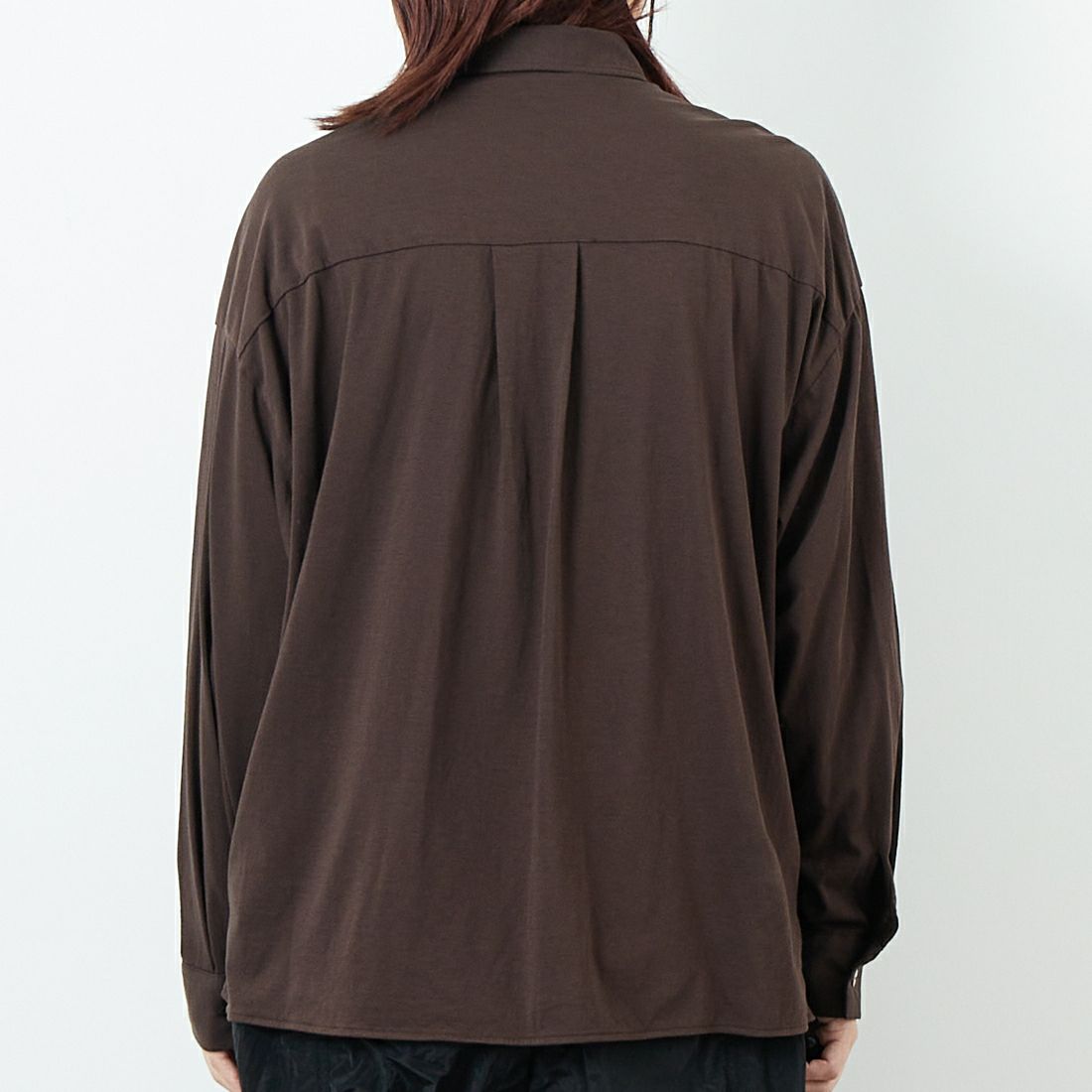 marmors [マルモア] ALBINI カットソーシャツ [0225301102] BROWN &&モデル身長：167cm 着用サイズ：36&&