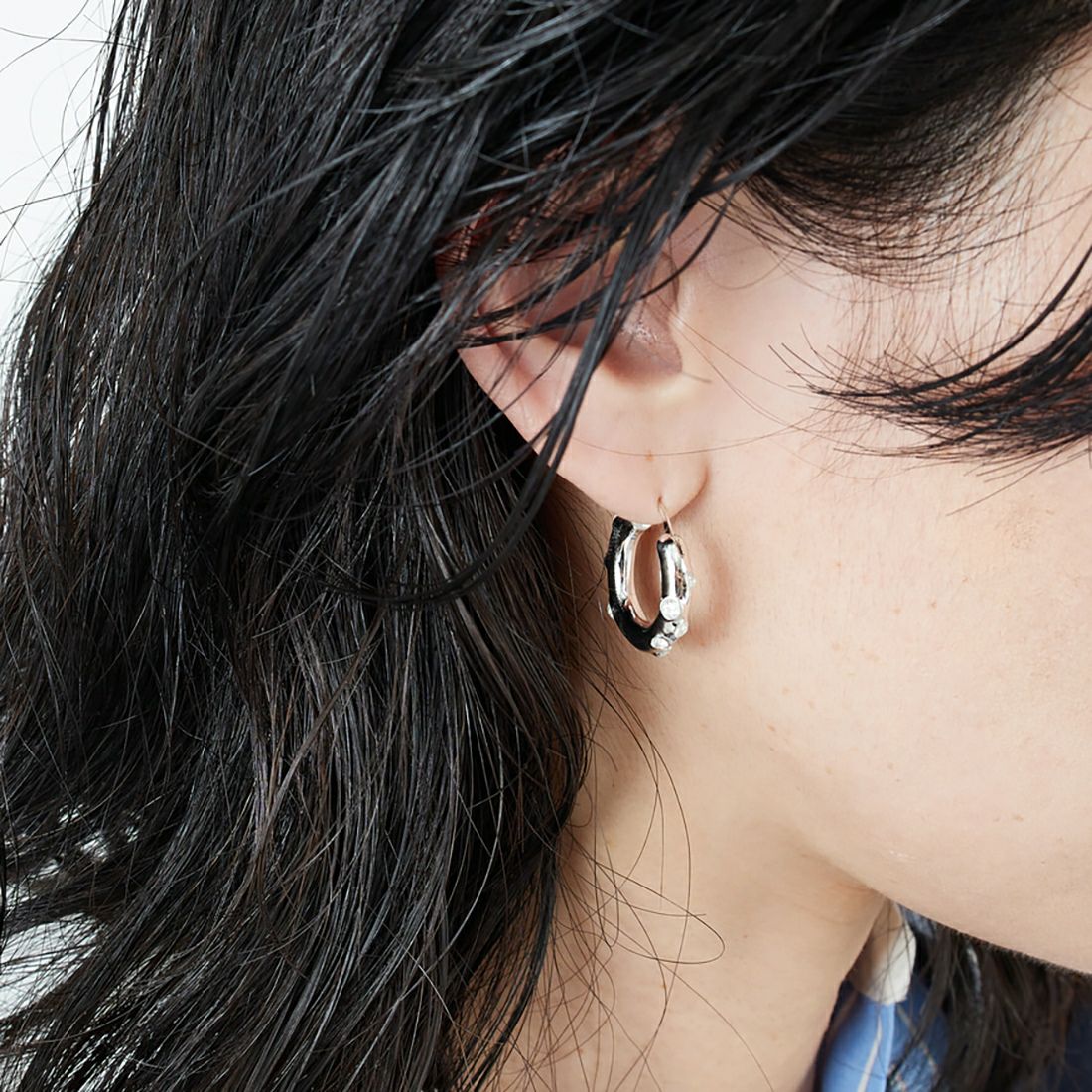 LAPUIS [ラピュイ] ガーデンフープピアス [252-220110] ｼﾙﾊﾞｰ