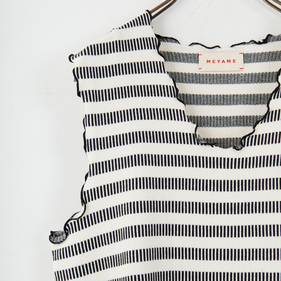 MEYAME [メヤメ] ボーダースリーブレスドレス [MEY-1863] BLACK